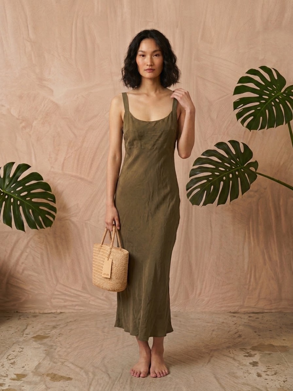 DISSH Green Empire Sheath Maxi Dress US 8